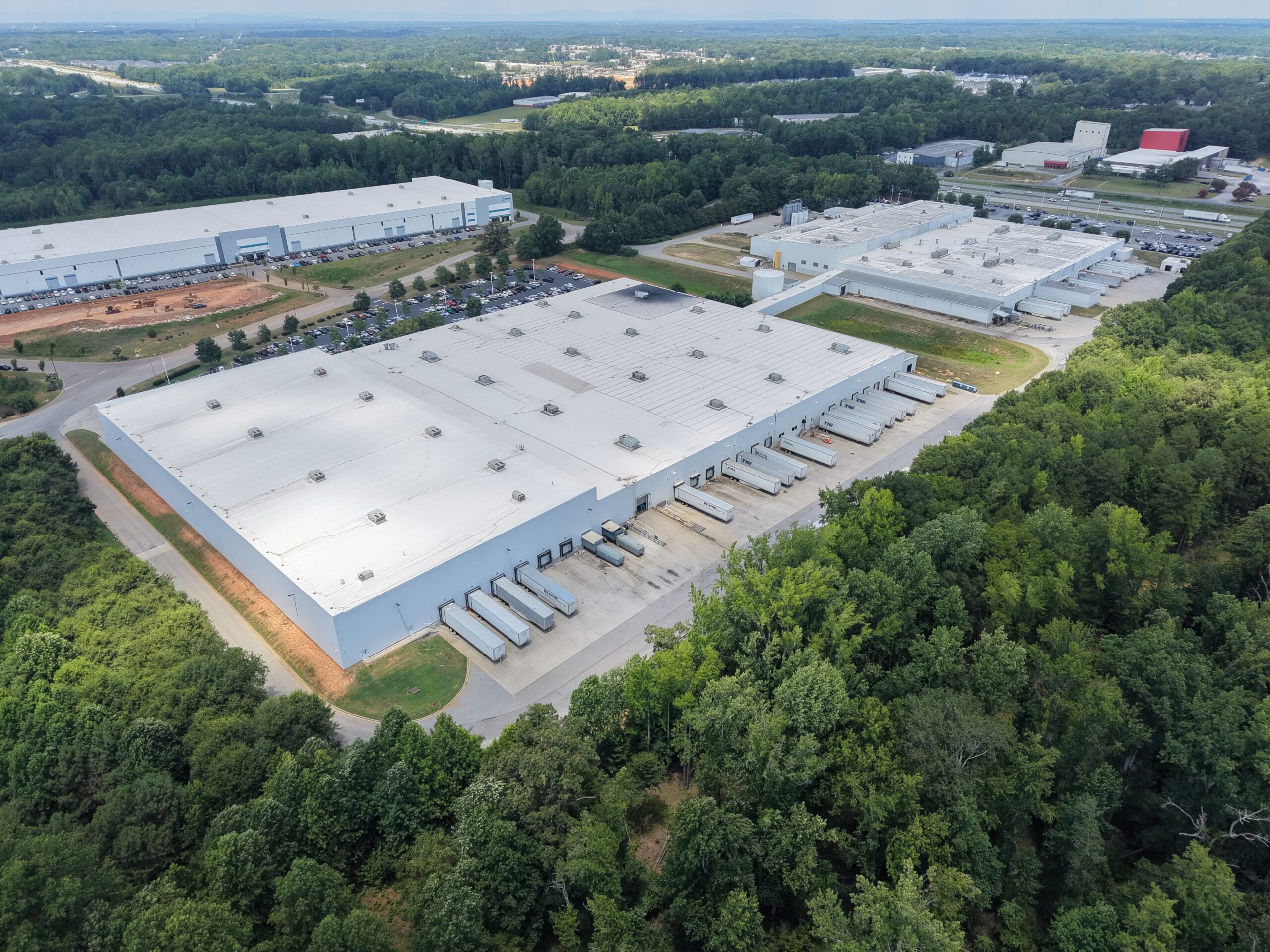 Polished aerial photo of a commercial property for a real estate listing